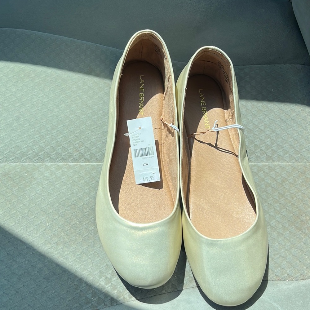 Lane Bryant gold ballet flats